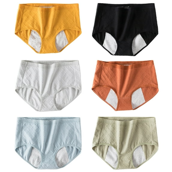 URMAGIC Women's High Waisted Cotton Solid ColorUnderwear Ladies Soft Full Briefs Panties 6 Pieces Multipack