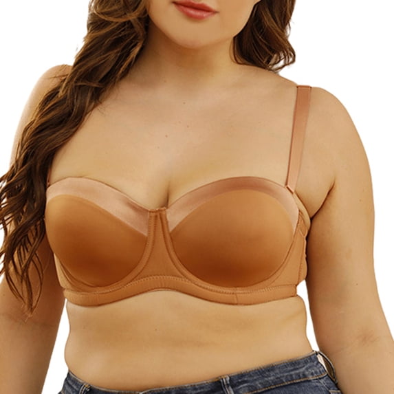 URMAGIC Women's Smooth Full Coverage Underwire Bras Strapless Anti-slip Bra,34D-44D