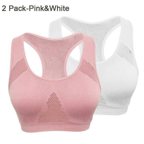 URMAGIC Womens 1/2 Pack Racerback Sports Bra-Seamless High Impact Yoga Workout Fitness Crop Tops