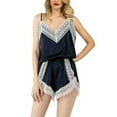 thumbnail image 1 of URMAGIC Womens Lace Sexy V-Neck Lingerie Tops+Shorts,Satin Silk Pajamas Set, 1 of 5