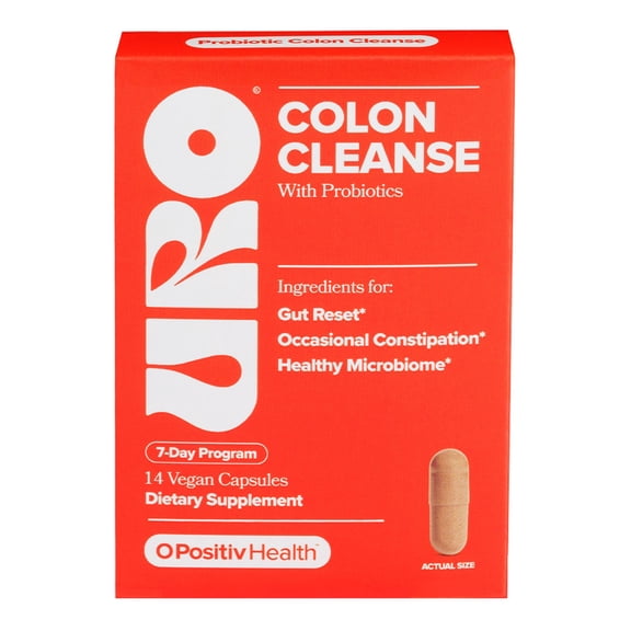 O Positiv URO Colon Cleanse Capsules, Healthy Bowel Movements & Constipation Relief, 14 Count
