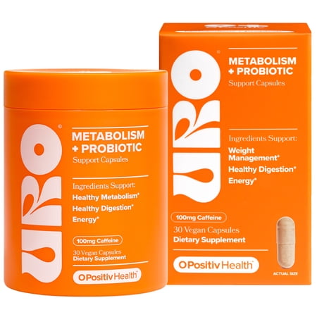 O Positiv URO Metabolism + Probiotic Capsules for Weight Management, Appetite Control & Energy, 30 Count