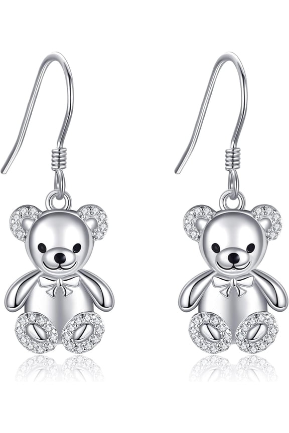 URONE Animal Earrings 925 Sterling Silver Squirrel/Frog/Duck/Opossum/Teddy Bear/Capybara/Red Panda Dangle Earrings Cute Animal Jewelry Gifts for Women