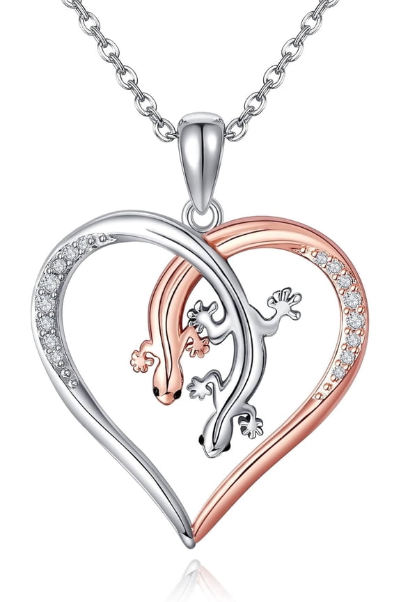 Black Cat/Pig/Penguin/Mama Bear/Fox/Axolotl/Otter/Hippo/Bunny/Hamster Necklace 925 Sterling Silver Animal Necklace Cute Animal Jewelry Gifts for Women