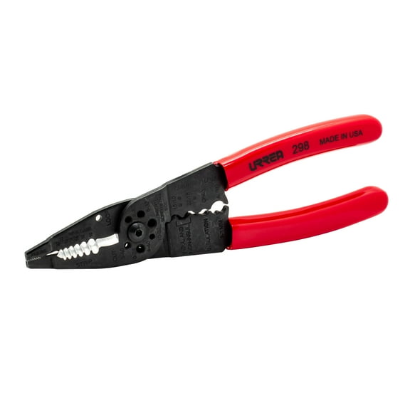 URREA 8-1/4 in. Wire Stripping Pliers with Terminal Crimper and Screw Cutter