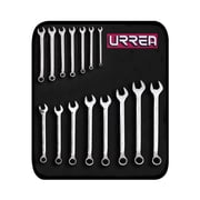 URREA Metric full polished 12 point combination wrench set, 15 pieces.