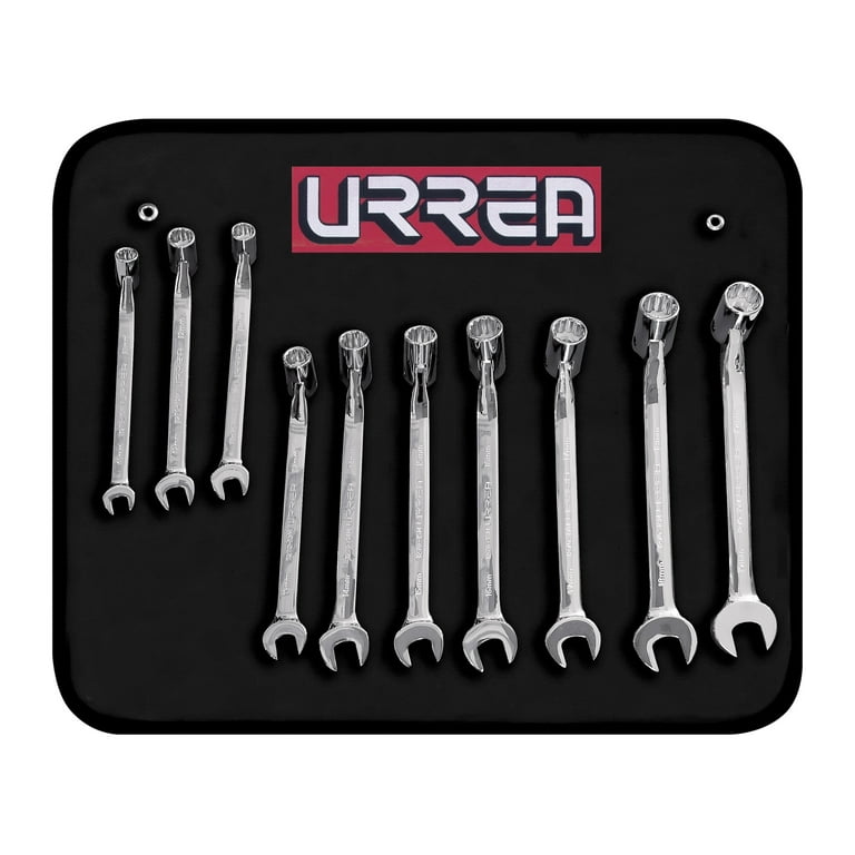 URREA Metric full polished flex head wrench set 10 pieces
