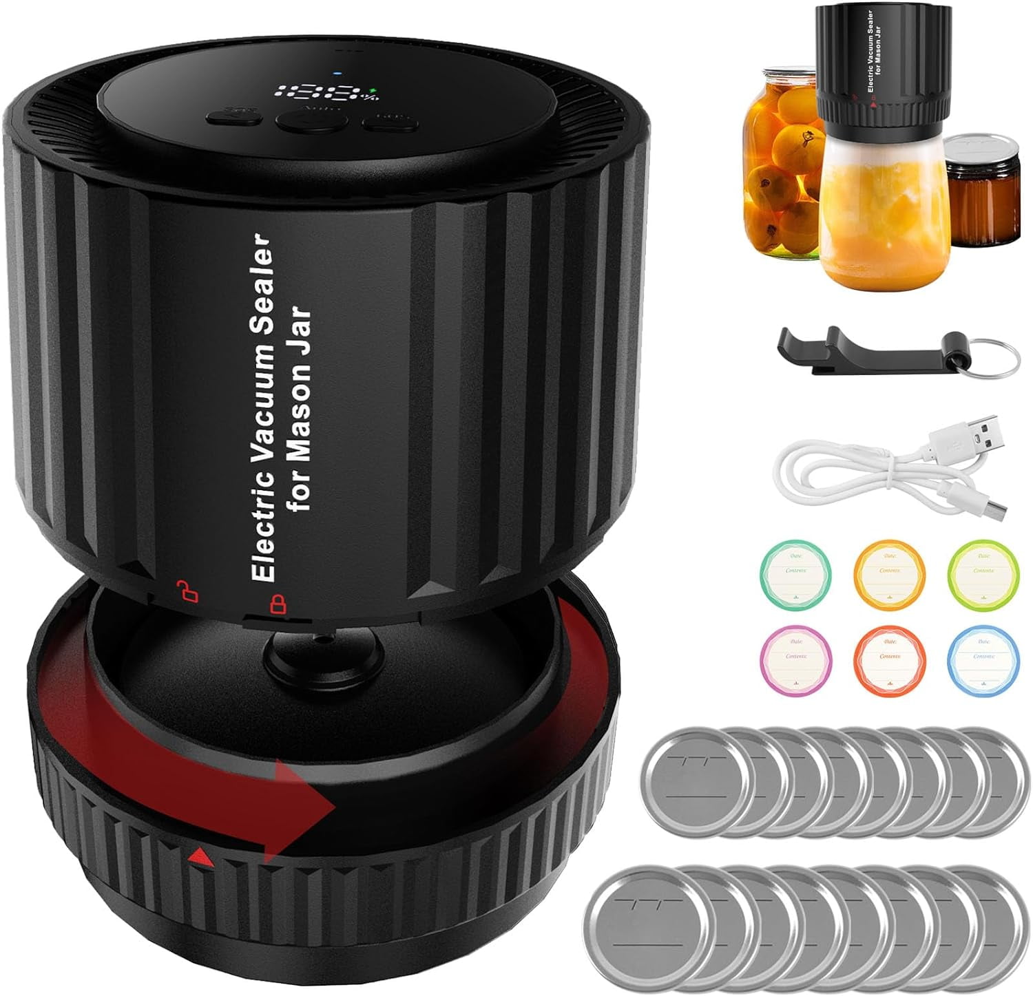 URRU Electric Mason Jar Vacuum Sealer for Canning Jars with Mouth and