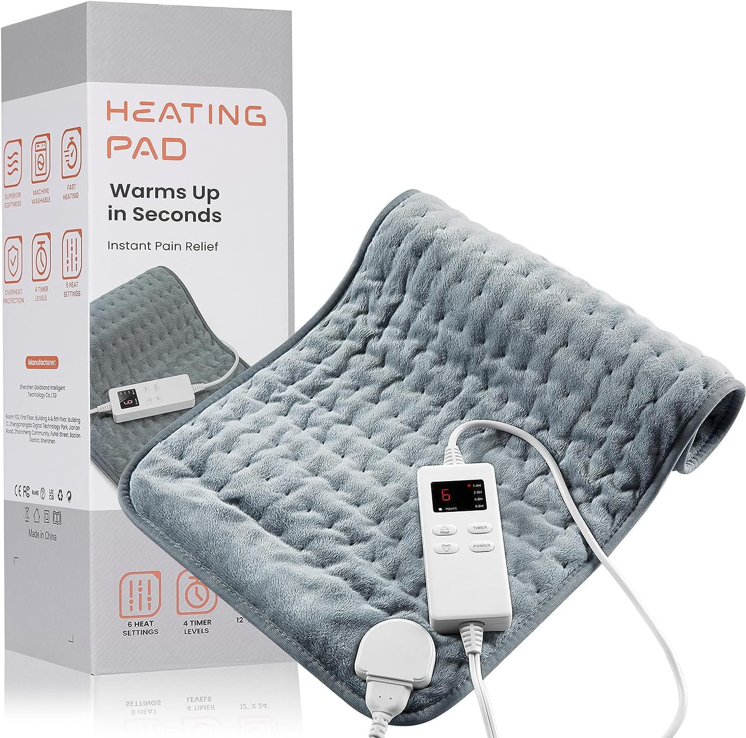 URRU Heating Pad for Back Pain Relief & Cramps, KOT Heating Pads with