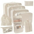 thumbnail image 1 of URSOFINE 10 Set Expandable Compression Travel Packing Cubes, See Through Mesh Luggage Organizer Bags, Lightweight Suitcase Storage Pouch for Clothes, Shoes, Cosmetics, Toiletries, Beige, 1 of 1