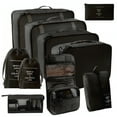 thumbnail image 1 of URSOFINE 10 Set Expandable Compression Travel Packing Cubes, See Through Mesh Luggage Organizer Bags, Lightweight Suitcase Storage Pouch for Clothes, Shoes, Cosmetics, Toiletries, Black, 1 of 1