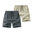 thumbnail image 1 of URSOFINE 2 Pack Men's Quick Dry Hiking Shorts Lightweight Running Gym Outdoor Active Shorts with Zipper Pockets, 1 of 3