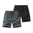 thumbnail image 1 of URSOFINE 2 Pack Men's Quick Dry Hiking Shorts Lightweight Running Gym Outdoor Active Shorts with Zipper Pockets, 1 of 2