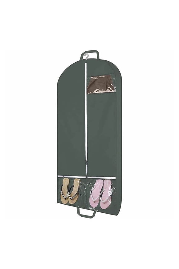 54" Garment Bags for Travel and Storage, Travel Suit Bags for Men Women with 2 Clear Pockets, Storage bags for Clothes, Suits, Dress, Shirts, Coats (Green)
