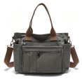 thumbnail image 1 of URSOFINE Canvas Multi-Pocket Tote Bag, Convertible Crossbody Shoulder Handbag for Work Travel Daily Use, Large Capacity Casual Messenger Bag with Detachable Strap, 1 of 8
