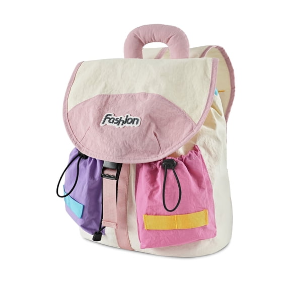 URSOFINE Color Block Drawstring Backpack Lightweight Large Capacity Casual Daypack