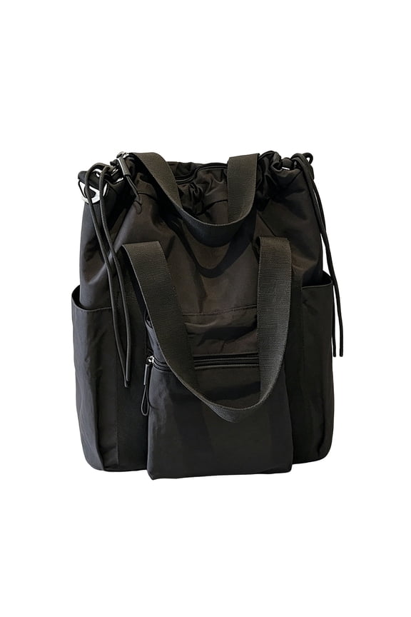 Convertible Drawstring Backpack Tote Bag, Water Resistant Multiway Shoulder Crossbody Bag with Pockets for Women, Casual Daypack for Work, Travel & Gym