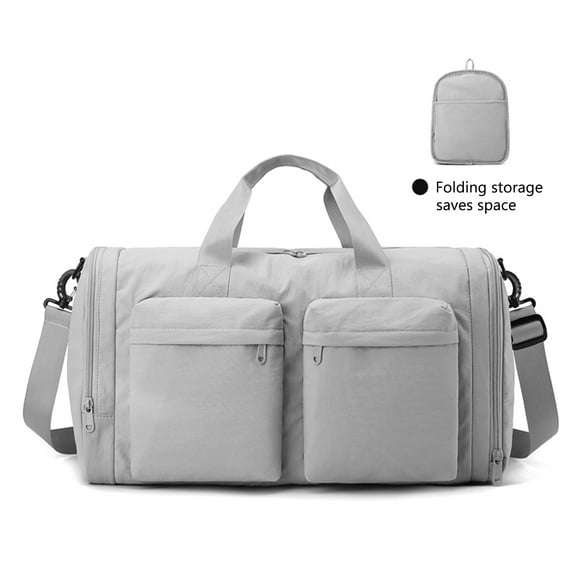 URSOFINE Duffle Bag with Shoes Compartment, Foldable Travel Duffel Bags for Men Women, Packable Travel Bag Waterproof Overnight Weekender Bags with Trolley Sleeve