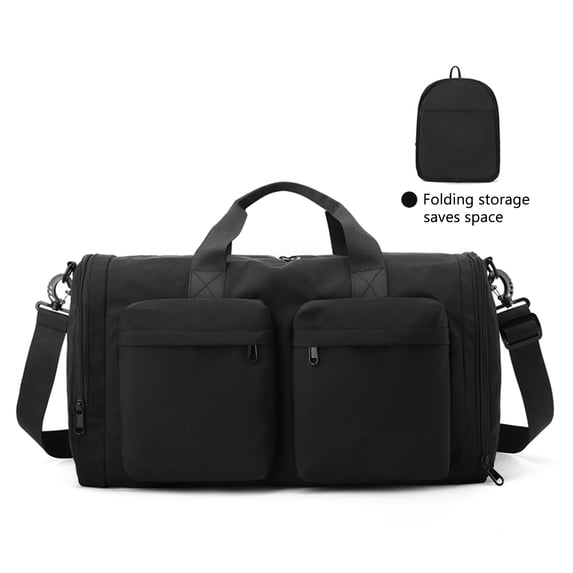 URSOFINE Duffle Bag with Shoes Compartment, Foldable Travel Duffel Bags for Men Women, Packable Travel Bag Waterproof Overnight Weekender Bags with Trolley Sleeve