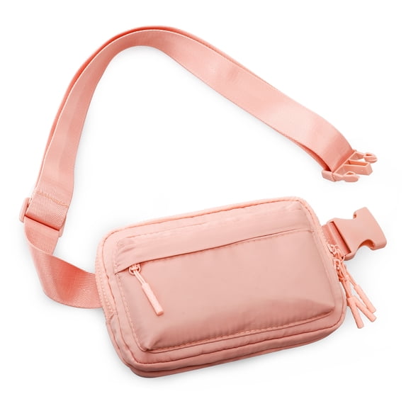 URSOFINE Belt Bag for Women & Men - Adjustable Crossbody Fanny Pack with 4 Pockets, Water-Resistant Sling Bag for Travel, Gym, Running & Daily Essentials (Gift Idea), Pink