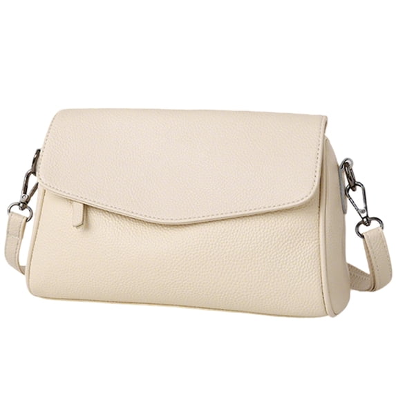 URSOFINE Genuine Leather Crossbody Bag for Women Flap Over Shoulder Handbag Multi-Pocket Small Hobo Purse for Daily Use