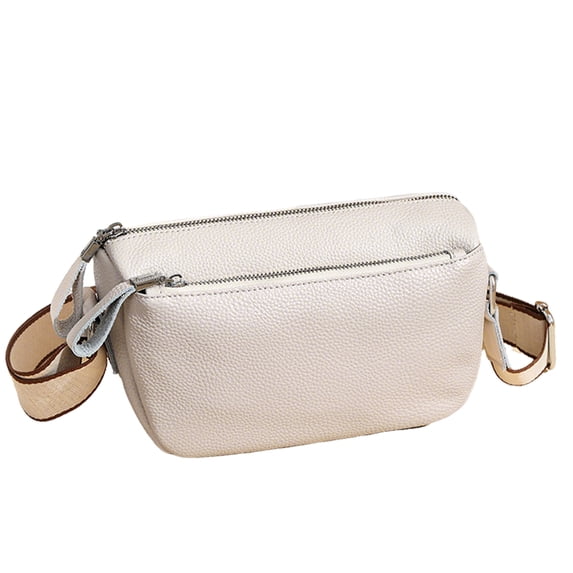 URSOFINE Genuine Leather Crossbody Bag for Women, Multi-Pocket Casual Sling Purse with Adjustable Wide Strap
