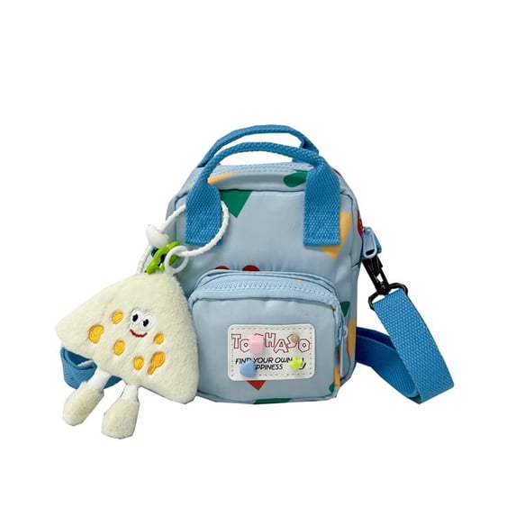 URSOFINE Heart-Pattern Mini Crossbody Bag with Plush Charm Lightweight Shoulder Bag for Daily Use