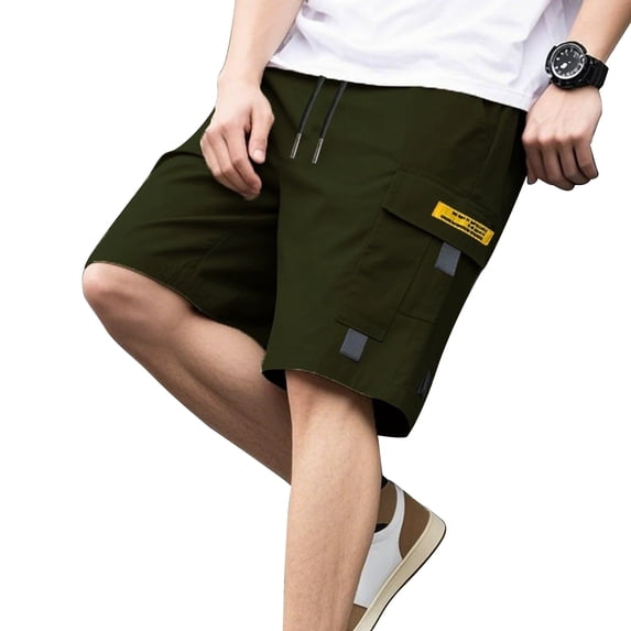 URSOFINE Men's Casual Cargo Shorts Classic Stretch Waist Drawstring Outdoor Work Shorts with 4 Pockets