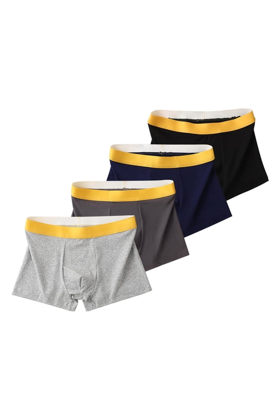 Men's Trunks Underwear Soft Breathable Comfort Flex Waistband Cool Underpants for Men 4 Pack