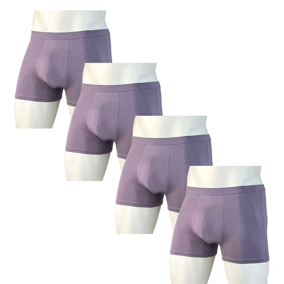 URSOFINE Men's Underwear Boxer Briefs -Regular Leg Breathable Soft Cotton Moisture-Wicking Boxer Briefs for Men 4 Pack