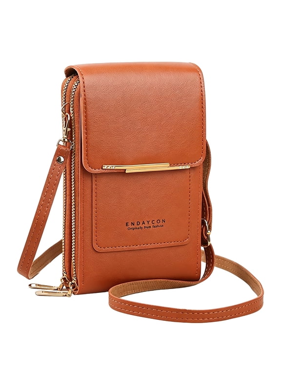 Multi-Purpose Crossbody Phone Bag, Touch Screen Window Wallet Purse, Adjustable Strap, Card Slots & Cash Pocket, Lightweight Shoulder Bag for Women