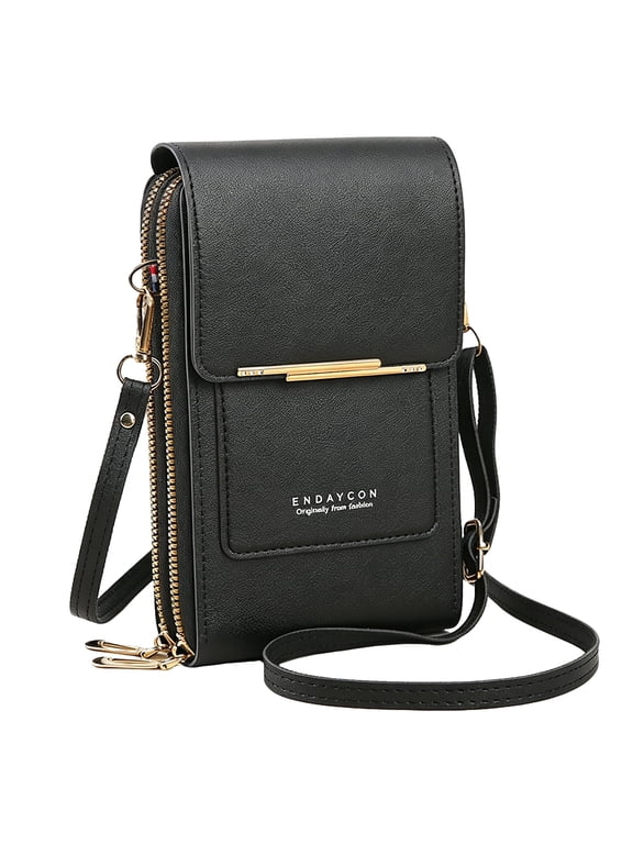 Multi-Purpose Crossbody Phone Bag, Touch Screen Window Wallet Purse, Adjustable Strap, Card Slots & Cash Pocket, Lightweight Shoulder Bag for Women