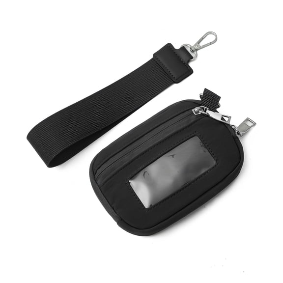 URSOFINE Nylon Wallet with Wrist strap for Women, Small Wristlet Zip Around Pouch Bag with ID Window, Coin Purse,Lipstick Slot , Credit Card Holder for Travel Shopping Daily