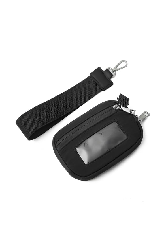 Nylon Wallet with Wrist strap for Women, Small Wristlet Zip Around Pouch Bag with ID Window, Coin Purse,Lipstick Slot , Credit Card Holder for Travel Shopping Daily