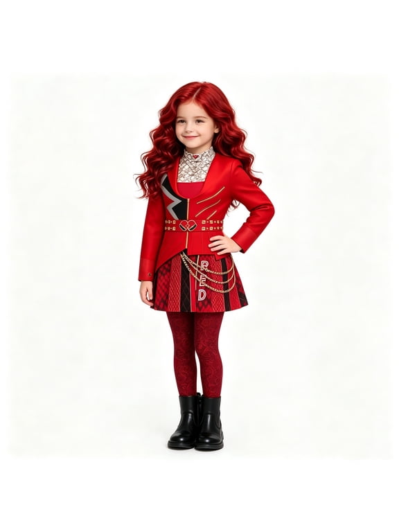 Princess Red Costume 3PCS Rise of Red Costume Halloween Wonderland Cosplay Outfits