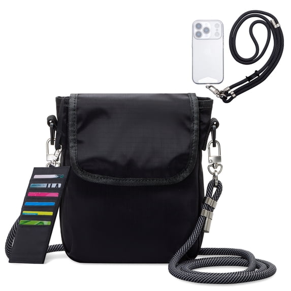 URSOFINE Small Crossbody Bag for Women, Phone Lanyard for Women/Men, Cell Phone Purses with Detachable 6-Layer Card Holder