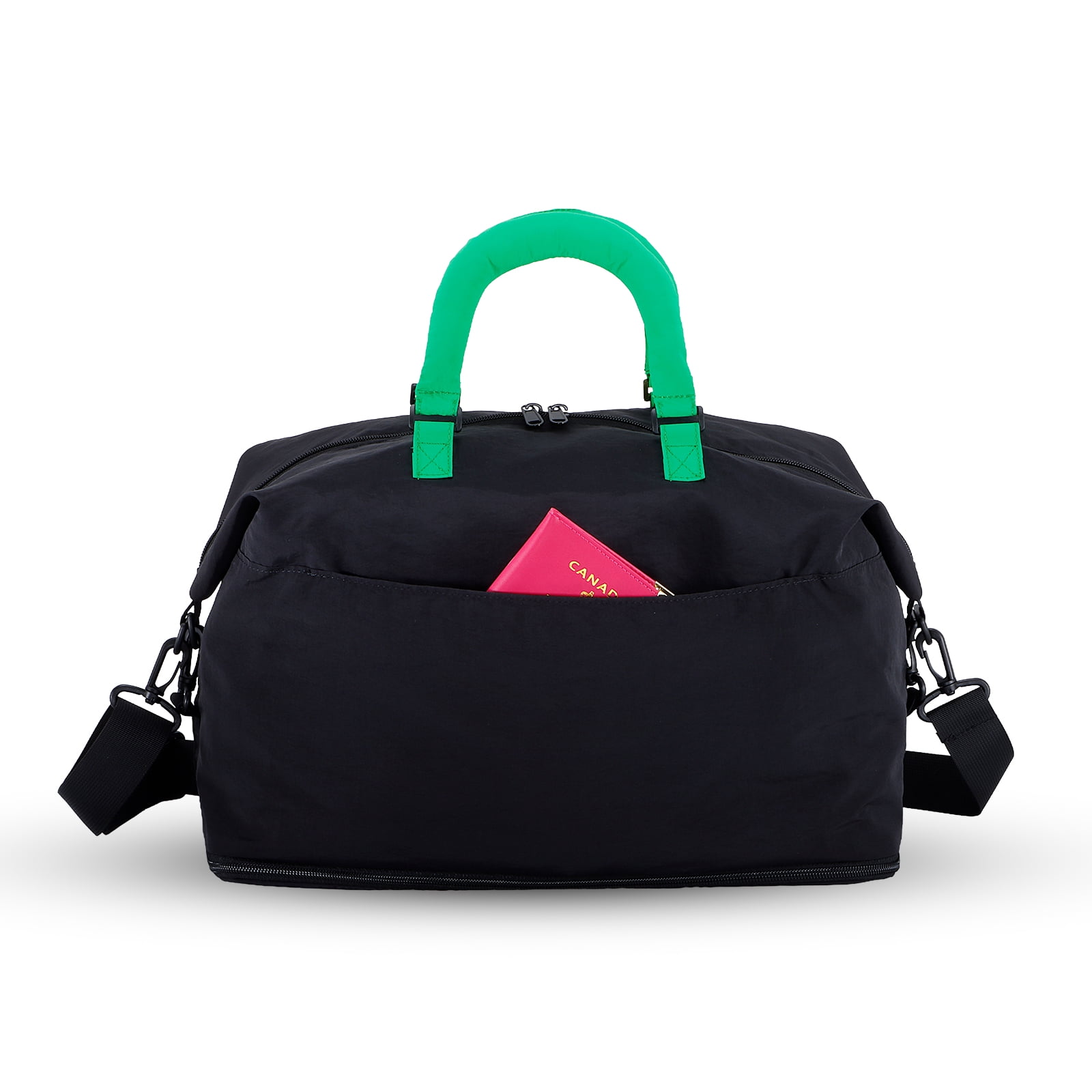 URSOFINE Travel Duffle Bag, Large Capacity Expandable Weekender Bag with Luggage Sleeve, Waterproof Nylon Overnight Bag for Women Men, Gym Bag Hospital Bag with Laptop Pocket