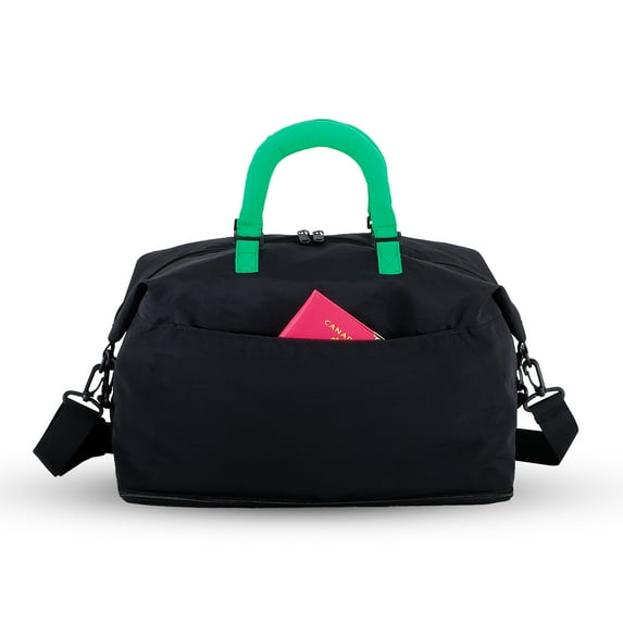 URSOFINE Travel Duffle Bag, Large Capacity Expandable Weekender Bag with Luggage Sleeve, Waterproof Nylon Overnight Bag for Women Men, Gym Bag Hospital Bag with Laptop Pocket