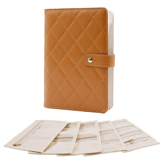 URSOFINE Travel Jewelry Organizer Case,Jewelry Storage Roll Bag for Women,Tangle-Free Portable Storage for Necklaces & Earrings/Rings/Bracelets,Jewelry Storage Book, Waterproof Organizer Bag