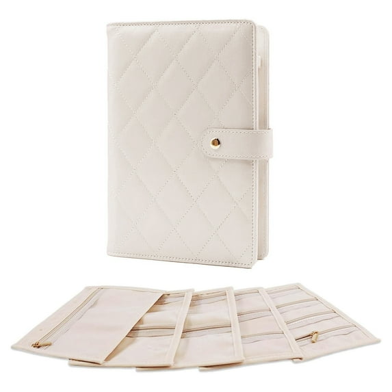 URSOFINE Travel Jewelry Organizer Case,Jewelry Storage Roll Bag for Women,Tangle-Free Portable Storage for Necklaces & Earrings/Rings/Bracelets,Jewelry Storage Book, Waterproof Organizer Bag