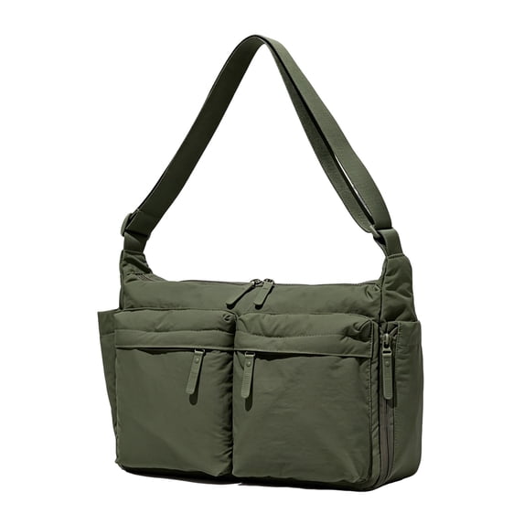 URSOFINE Water-Resistant Nylon Crossbody Bag, Multi-Pocket Casual Shoulder Tote for Women & Men, Lightweight Commuter Hobo Bag with Adjustable Strap