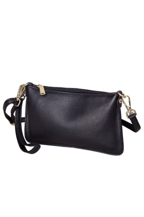 Women's Genuine Leather Crossbody Clutch - Small Convertible Wristlet Handbag with Adjustable Strap, 4 Colors