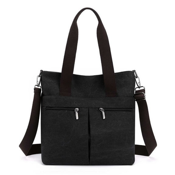 URSOFINE Women's Handbag Canvas Tote Bag Stylish Ladies Purse Lightweight Crossbody with Multi-Pocket & Adjustable Strap Durable Hobo Bags for Work Travel College Shopping Commuting Everyday Use