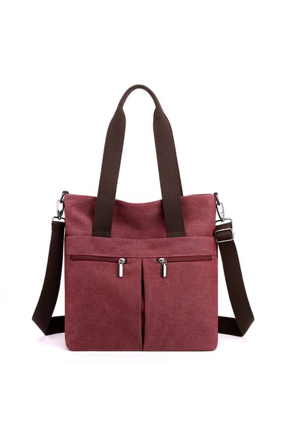 Women's Handbag Canvas Tote Bag Stylish Ladies Purse Lightweight Crossbody with Multi-Pocket & Adjustable Strap Durable Hobo Bags for Work Travel College Shopping Commuting Everyday Use