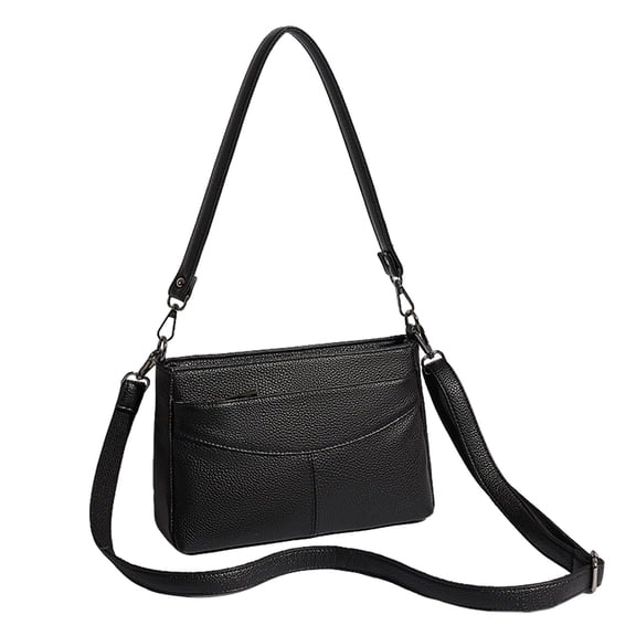 URSOFINE Women's Leather Crossbody Bag, Adjustable Strap Shoulder Purse, Multi-Pocket Casual Handbag for Everyday