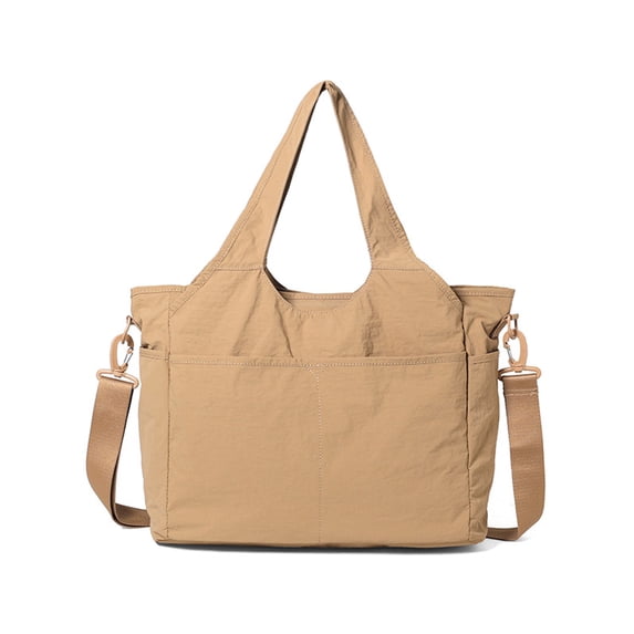 URSOFINE Women's Lightweight Water Repellent Oxford Tote Bag Large Capacity Multi Pocket Shoulder Crossbody Handbag Travel Commute Bag with Luggage Sleeve