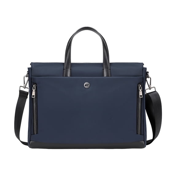 URSOFINE Women's Waterproof Laptop Tote Bag 16 Inch - Lightweight Nylon Work Briefcase with Luggage Strap & Multi-Compartment Organizer for Daily Commute & Travel, Navy blue