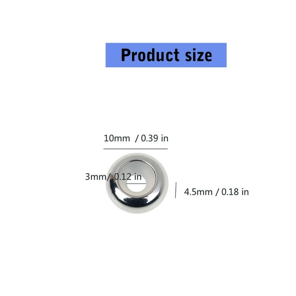 URTERYSER 10Pieces Stainless Steel Rubber Insert Stopper Spacer Beads for Add-a-Bead Bracelet