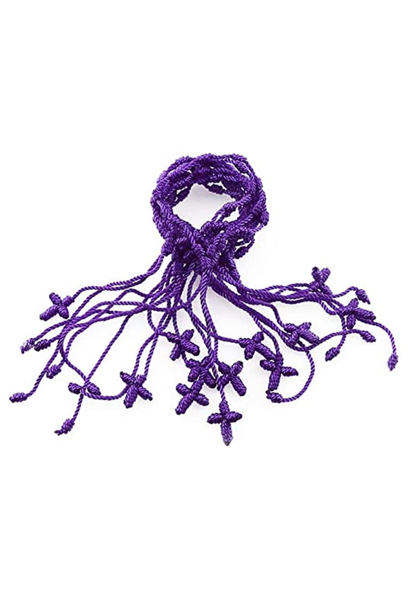12PieceS Handmade Rope Kabbalah Bracelet 7 Knot String for Bracelet Buddhist String Bracelets for Women Men Boys Girl Dark Purple