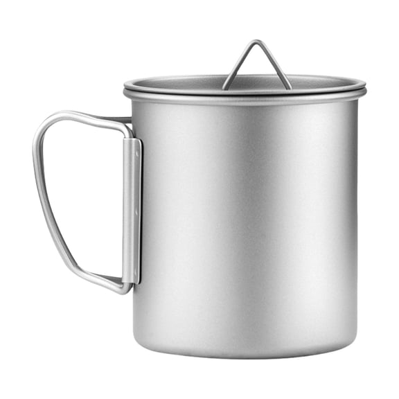 URTERYSER Camping Coffee Cup with Lid, Cooking Drinking Water Cup Outdoor Kitchen Equipment Travel Cookware Drink Cup Tourist Mug